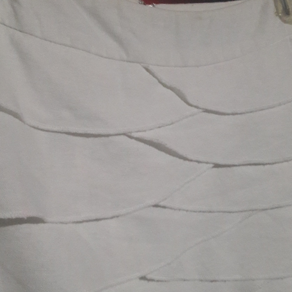 White linen blend Skirt  12 knee length - Picture 2 of 6